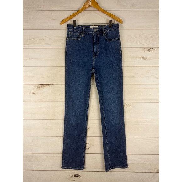 FRAME Denim - FRAME The Pencil Jeans Womens 28 High Rise Straight Leg Denim Dark Wash